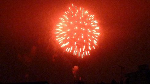 駐屯地に向かう途中の花火